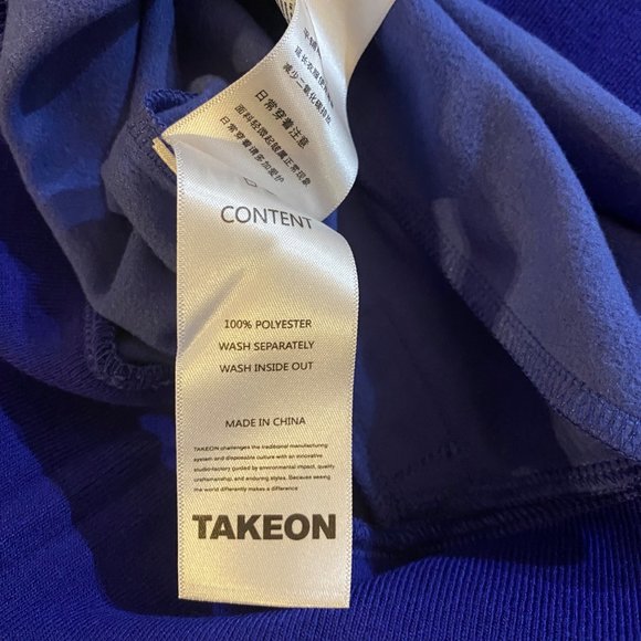 TAKEON Dex Pullover Sweater Indigo Blue Purple Size Medium Mens Checkerboard Zip - Picture 6 of 10